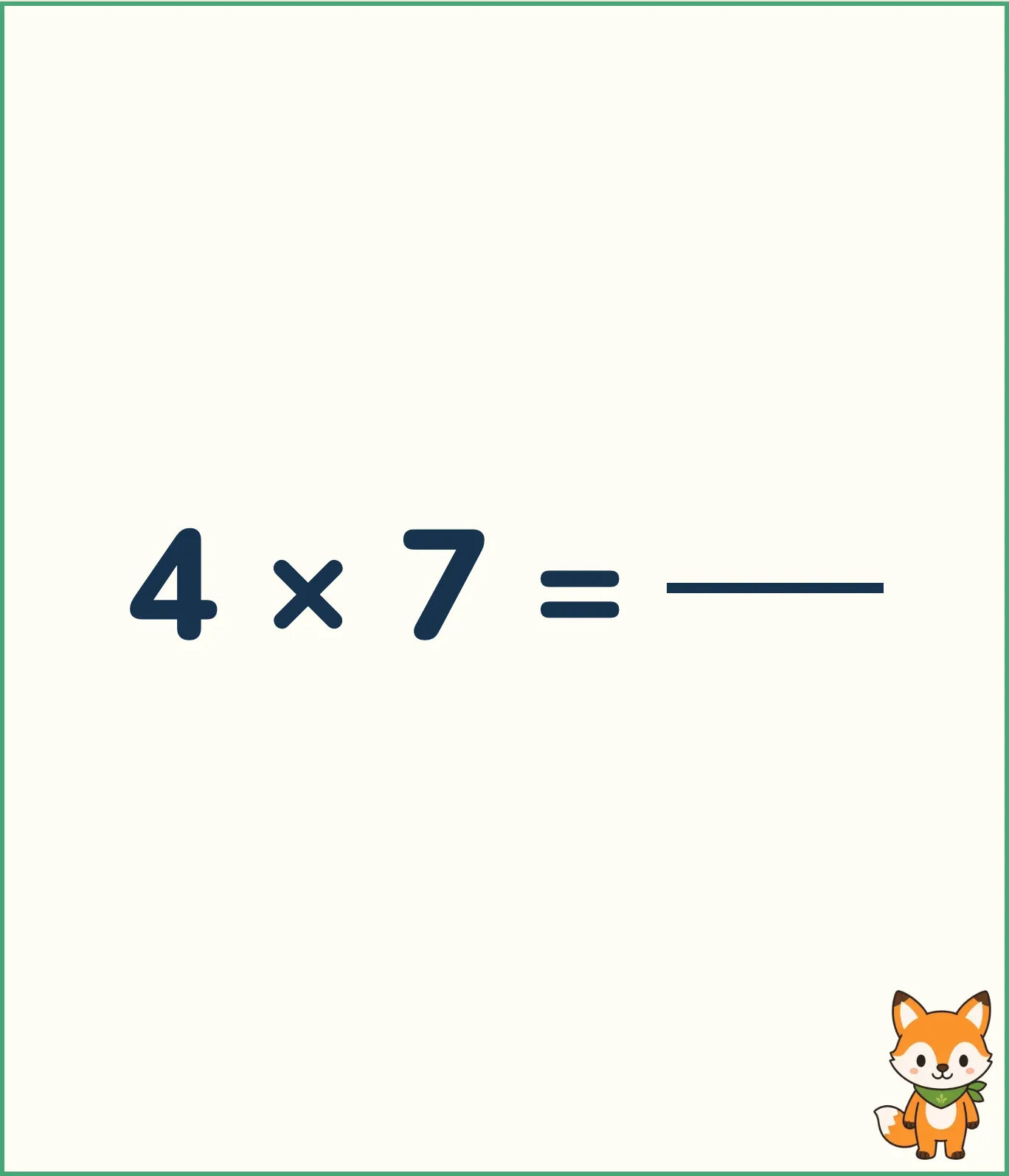 A multiplication flash card — 6 times 8