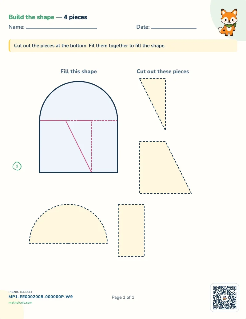 Composing shapes worksheet — free printable with answer key