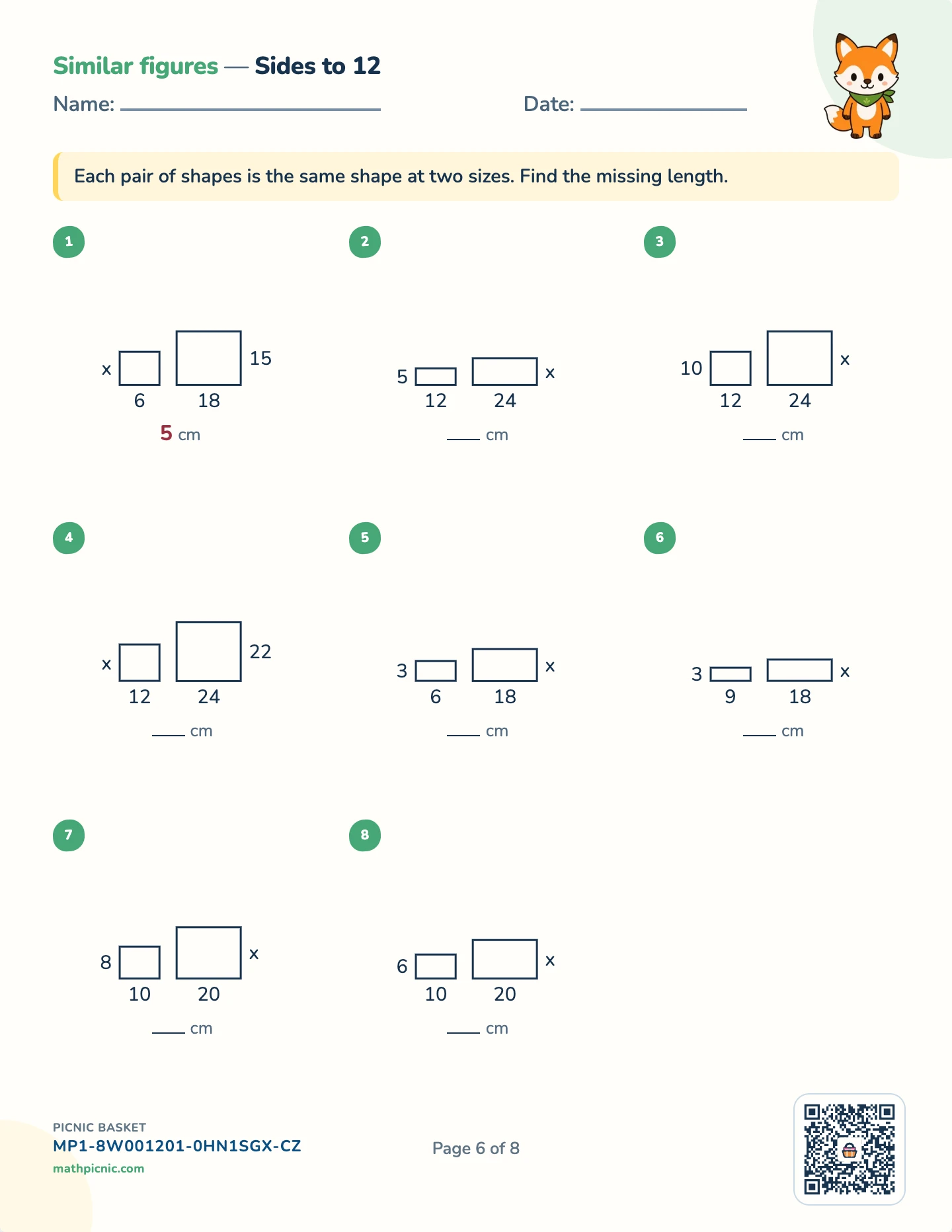 Coordinate geometry pack — Similar figures worksheet