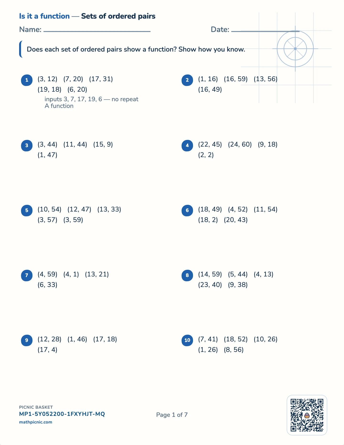 Functions and how many solutions pack — Function? worksheet