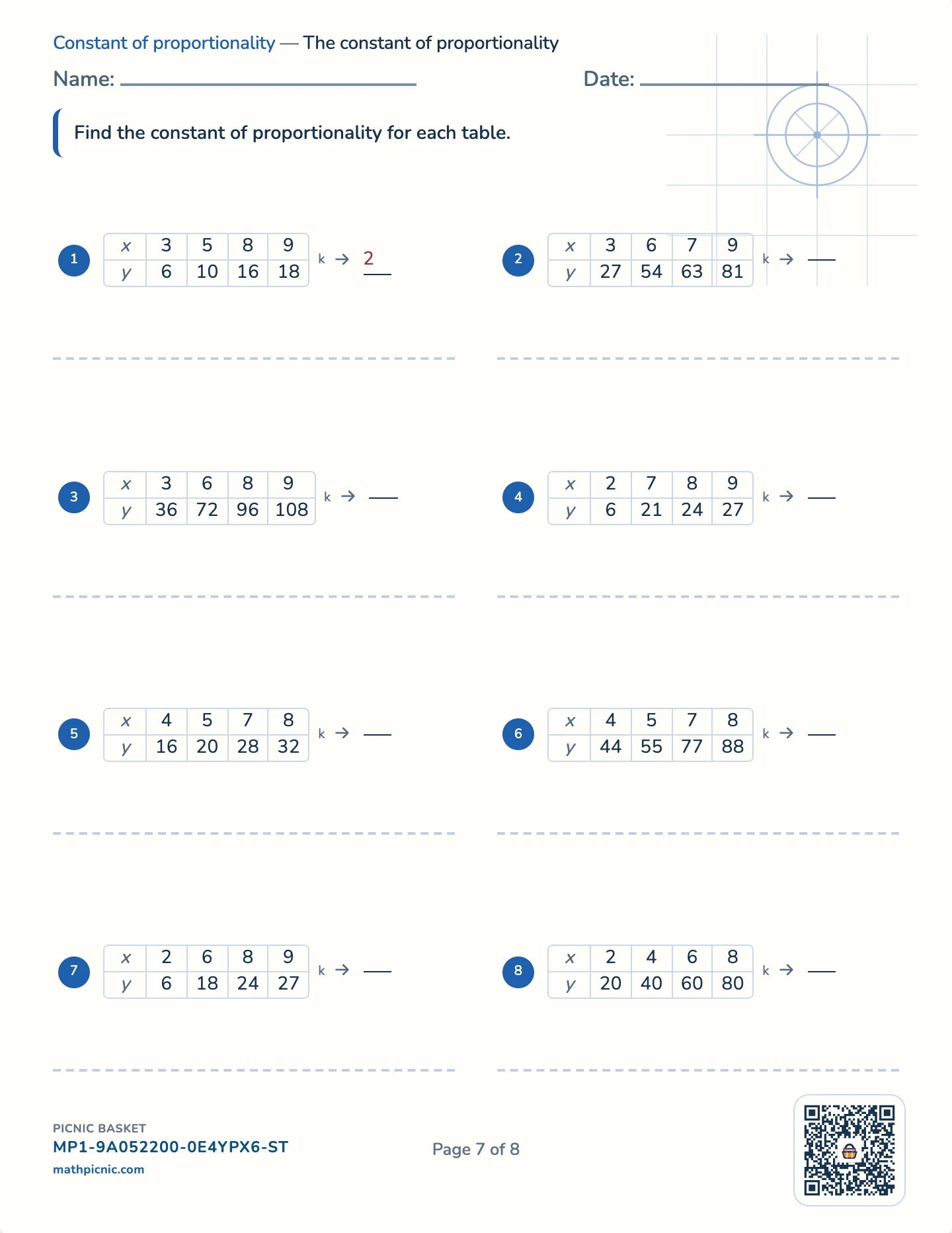 Integers and equations pack — Proportionality worksheet