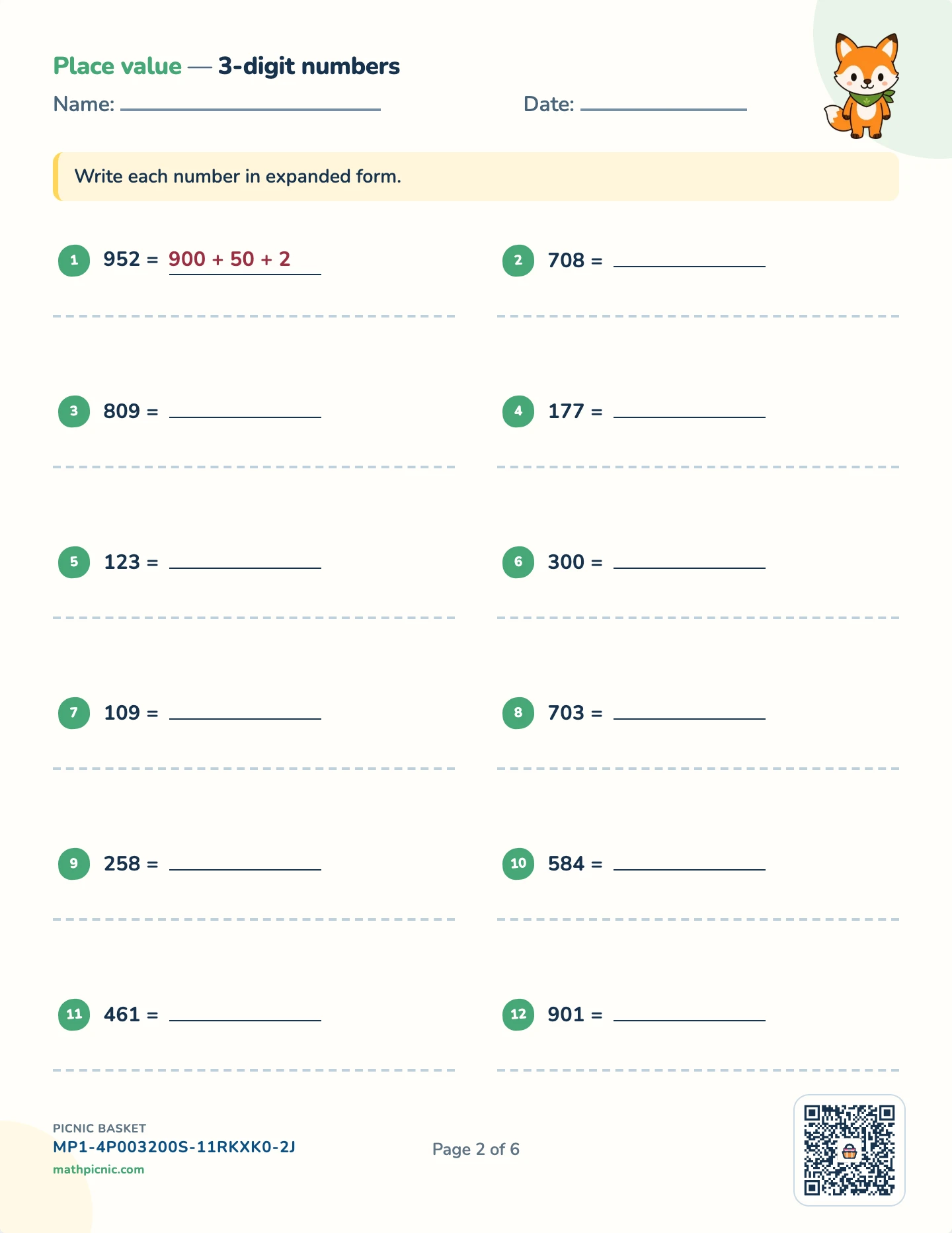 Place value, rounding and estimating pack — Expanded form worksheet