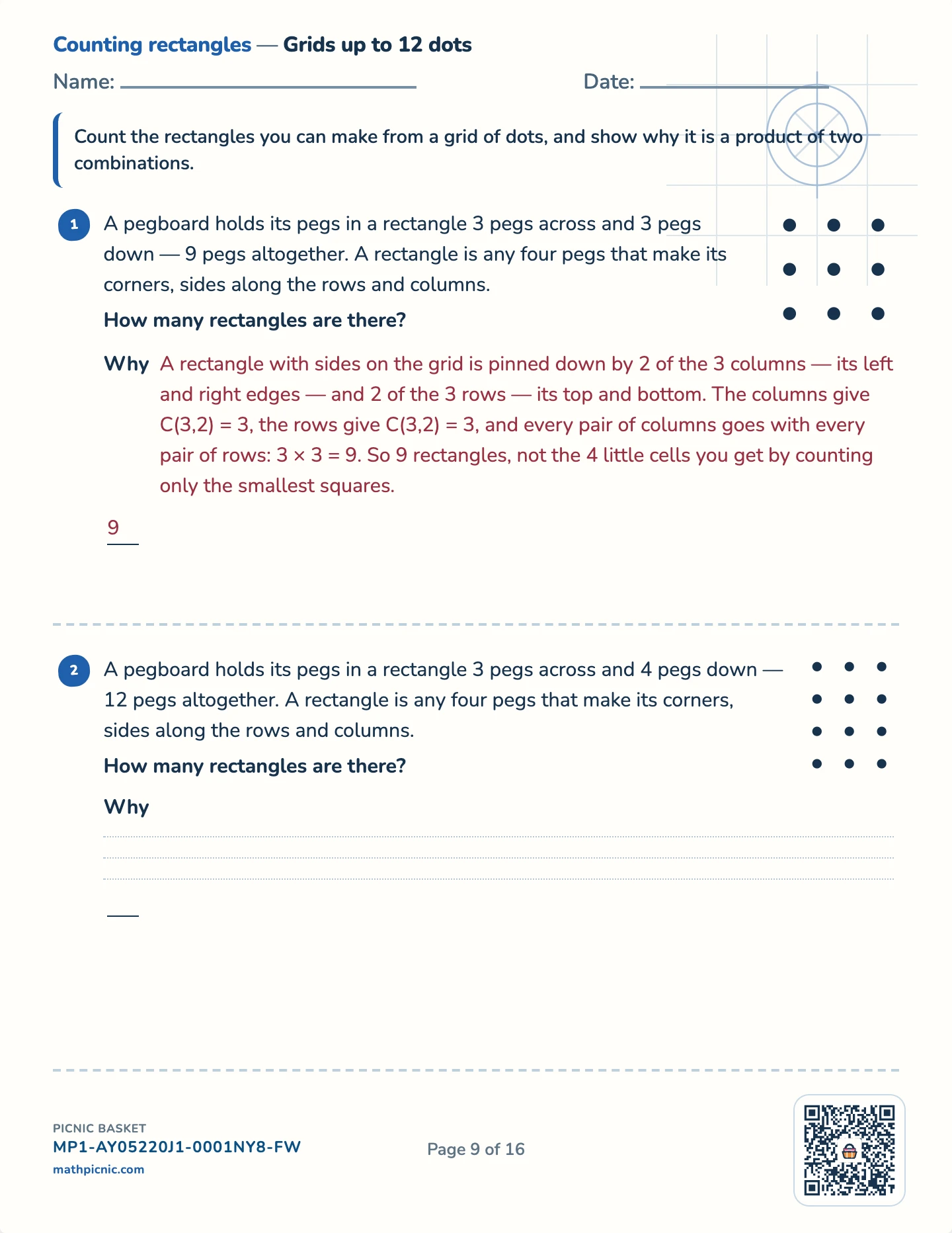 Counting puzzles pack — Counting rectangles worksheet