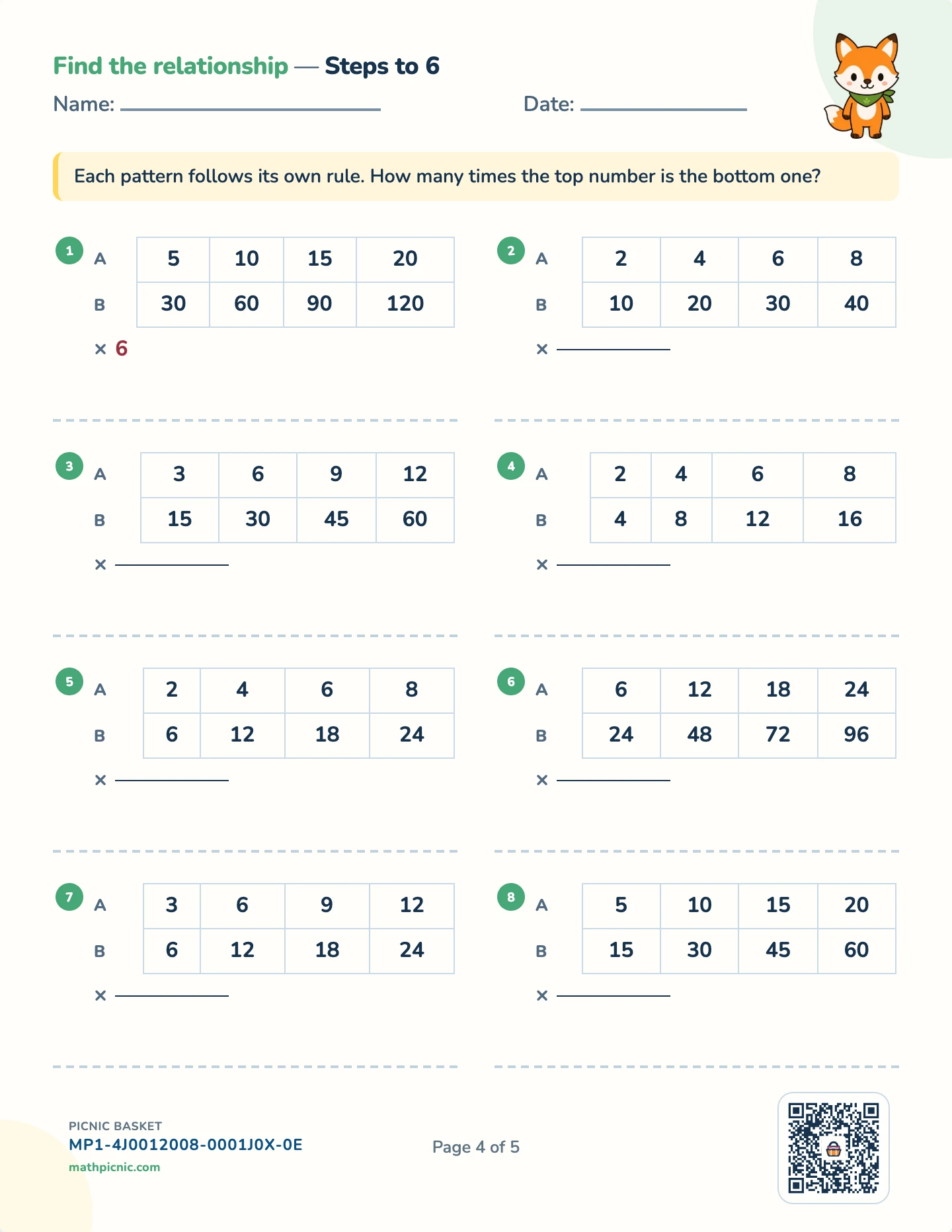 The coordinate plane pack — The relationship worksheet