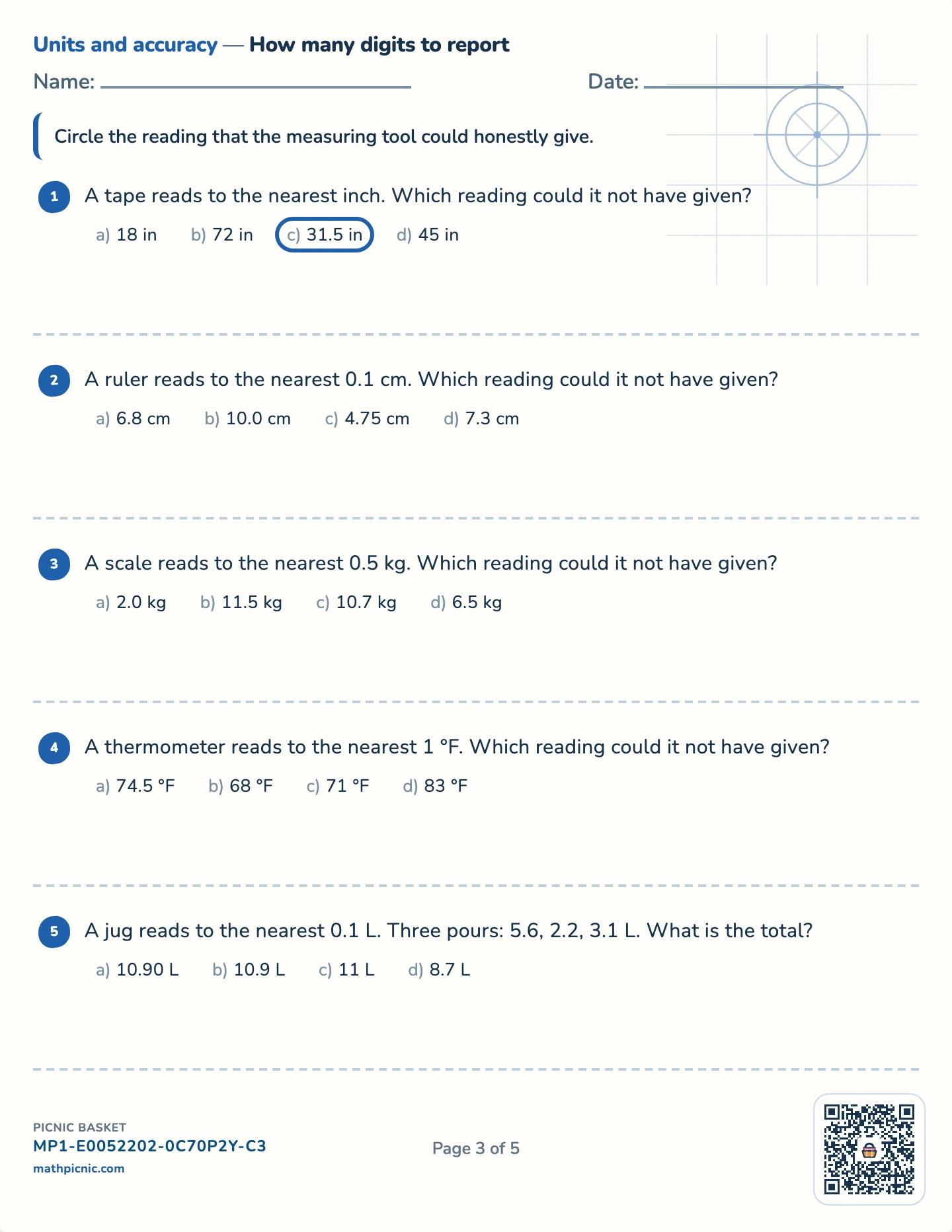 Units and accuracy pack — How many digits? worksheet