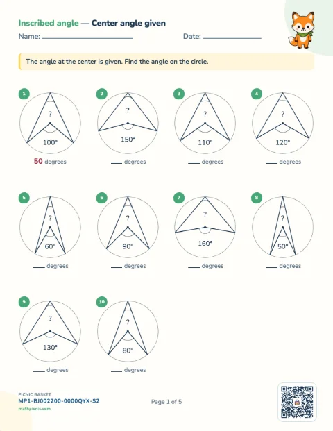 Angles in circles pack preview