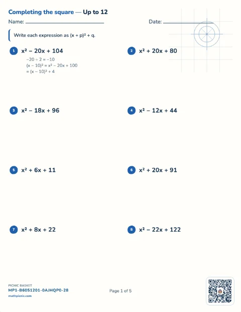 Completing the square pack preview
