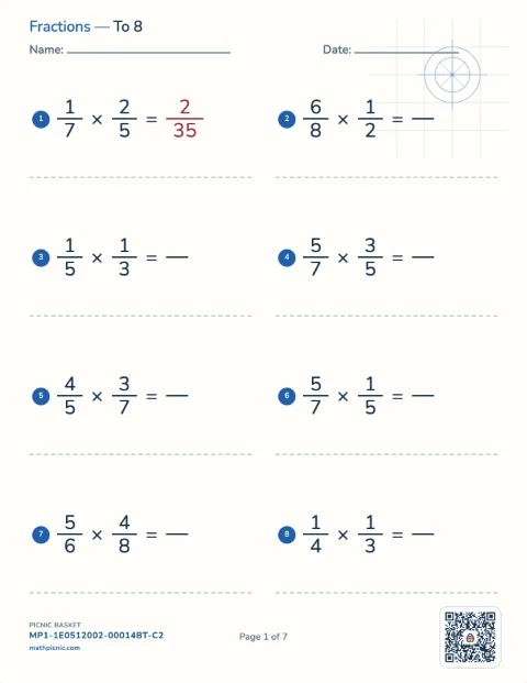 Multiplying and dividing fractions and decimals pack preview