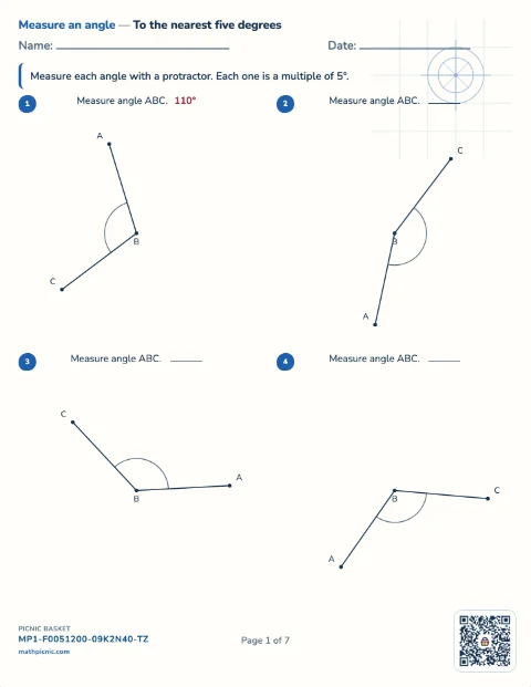 Measuring and drawing angles pack preview