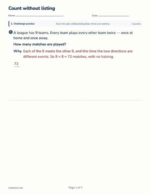 Count without listing preview
