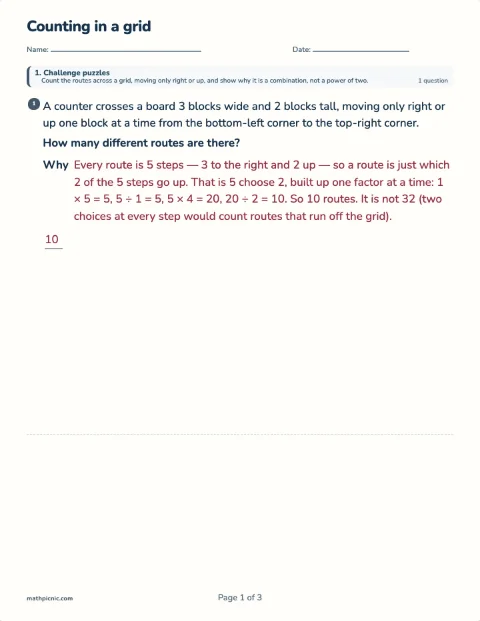 Counting in a grid preview
