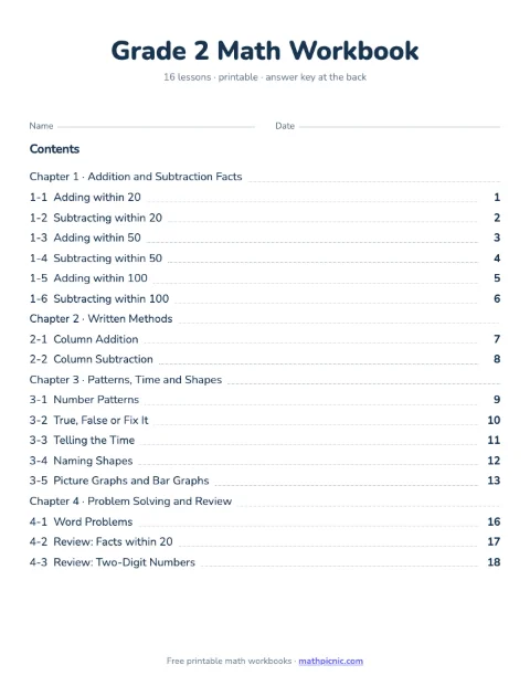 2nd Grade Math Workbook cover