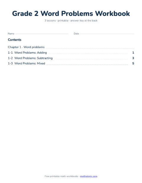 2nd Grade Word Problems Workbook cover