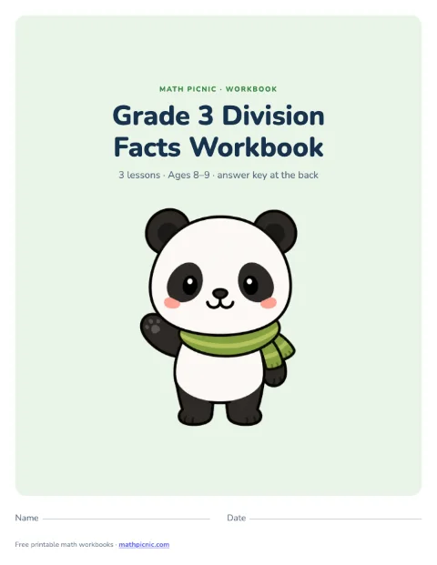 3rd Grade Division Facts Workbook cover