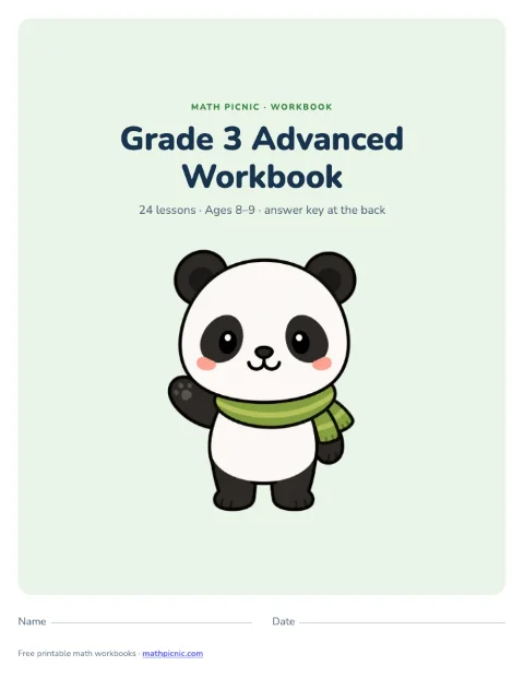 3rd Grade Math Workbook: Advanced cover
