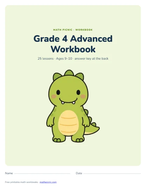 4th Grade Math Workbook: Advanced cover