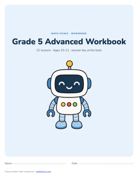 5th Grade Math Workbook: Advanced cover