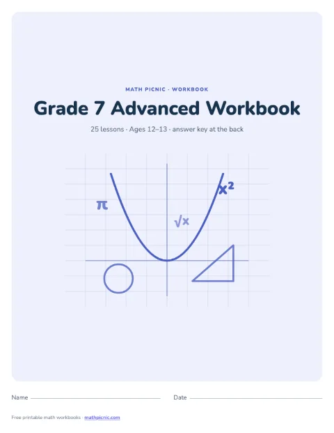7th Grade Math Workbook: Advanced cover