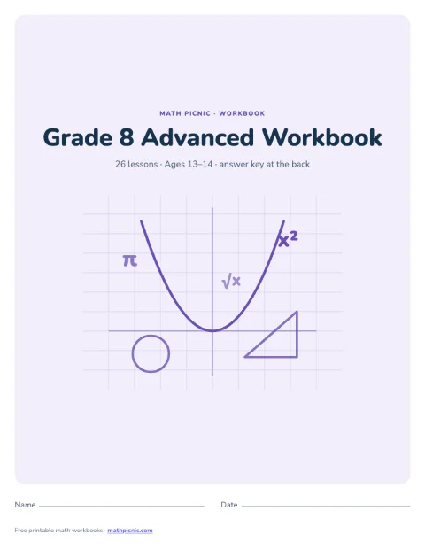 8th Grade Math Workbook: Advanced cover
