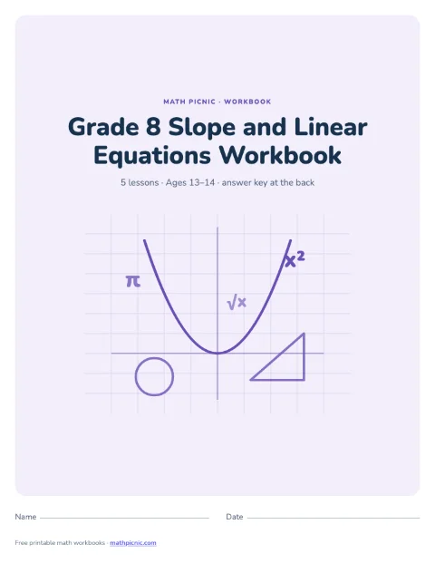 8th Grade Slope and Linear Equations Workbook cover