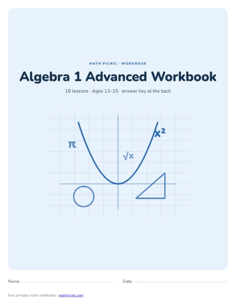 Algebra 1 Math Workbook: Advanced cover