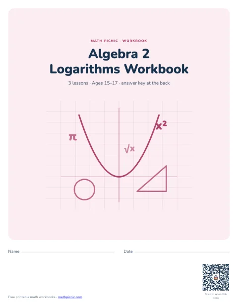 Algebra 2 Logarithms Workbook cover