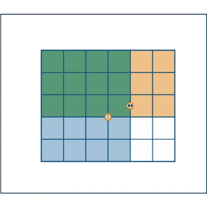 Multiplying Fractions with an Area Model — multiplying fractions is the overlap of two shadings, which is always a smaller share than either alone